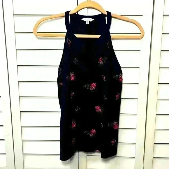 Lucky Brand Shadow Stripe Tank Size Small Navy Multi - Picture 1 of 8